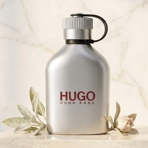 Hugo Boss Stainless-Steel Style Perfume Bottle With Red Lettering