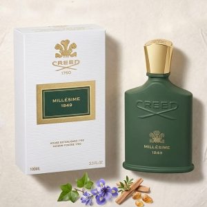Creed Millésime 1849 Fragrance In A Dark Green Bottle With A Gold Cap