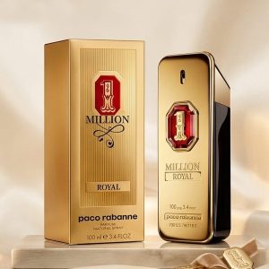 Paco Rabanne One Million Royal Perfume Bottle In Gold With A Red Emblem